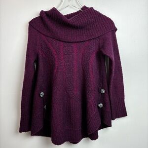 Angel of the North Anthropologie Cowl Neck Sweater w/Side Buttons